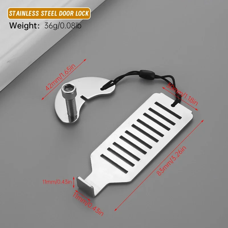 Door Lock 1pc Portable Door Lock Latch For Travel Safety No Drill Manual Hotel Room Jammer Students School Devices For Personal Protection