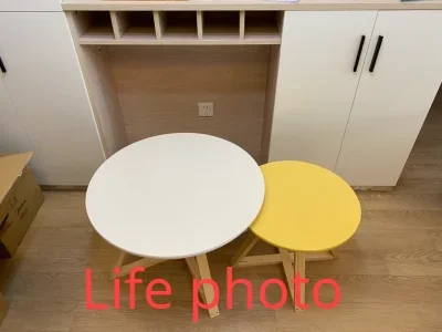 Modern Coffee Table Set-Originality Tables Combination, Solid Wood Round Tables for Living Room, Simple Center
