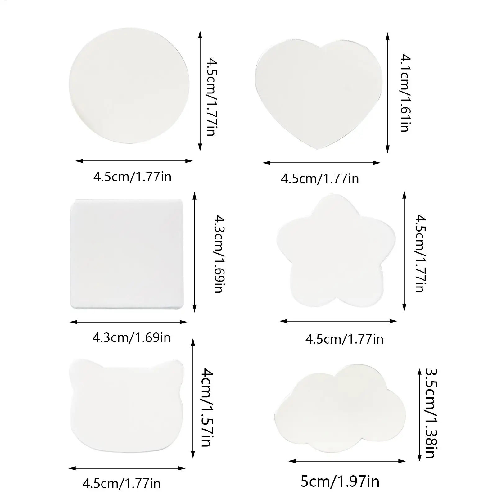 5pcs Self Adhesive Acrylic Mobile Phone Back Cover Mirror for Women Girl Portable Cellphone Back Mirror Stickers Ins Korea Decor