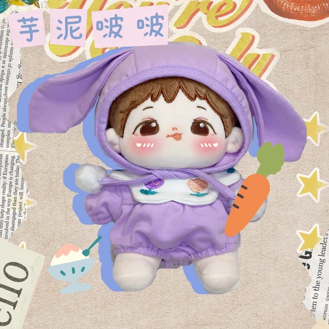 Vêtements de poupée mignon sans attributs, 15/20cm, violet, chapeau de  lapin, combinaison en peluche, accessoires de poupée, costume - AliExpress