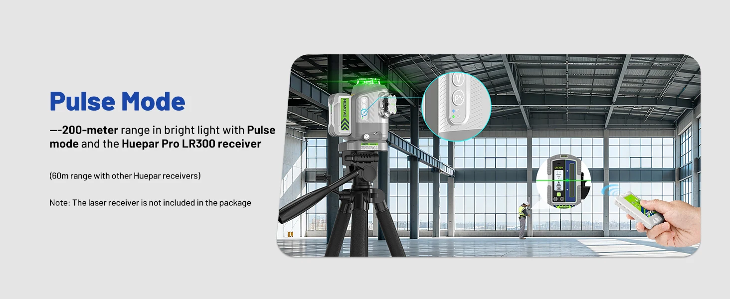 Pro 3D Laser Level Self Leveling with Pivot Around Point Fine Adjustment Green L