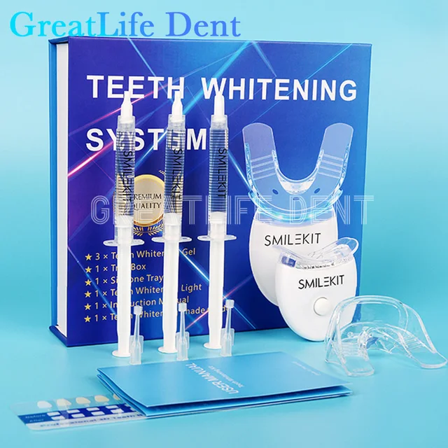 GreatLife Dent Dental Teeth Whitening Kit Small Blue Light Gel Teeth Whitening Lamp Accelerator Bleaching Machine Whitening Set