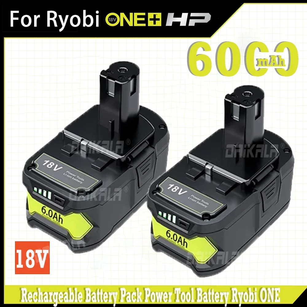 

Литий-ионная аккумуляторная батарея 18 в, 6,0 Ач для беспроводного электроинструмента Ryobi ONE + BPL1820 P108 P109 P106 P105 P104 P103 RB18L50 RB18L40