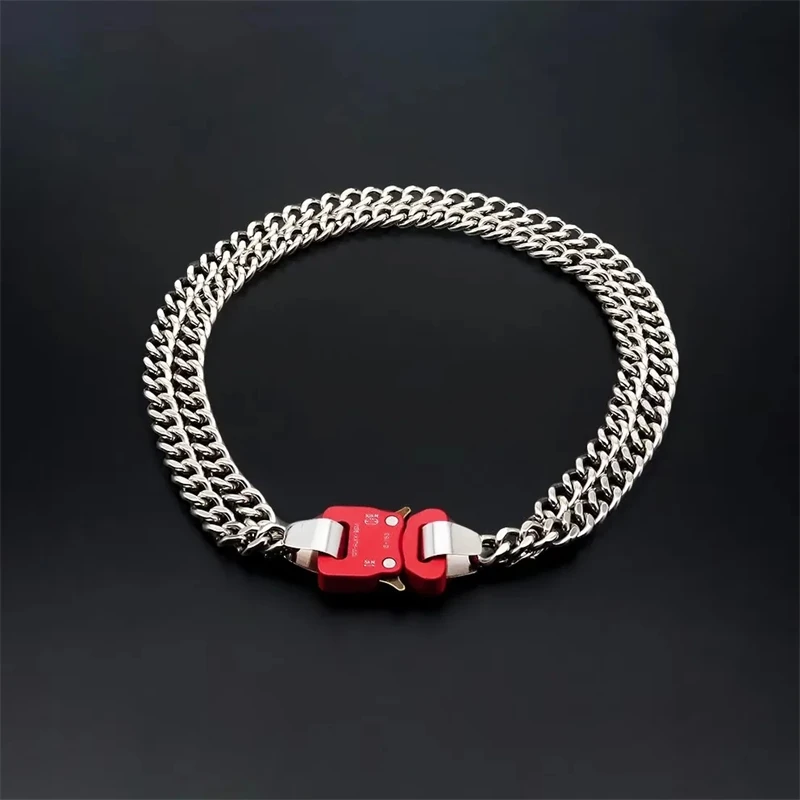 

Double Chain 1017 ALYX 9SM Necklace 2023ss New Arrive Fashion Unisex Buckle Metal Necklace
