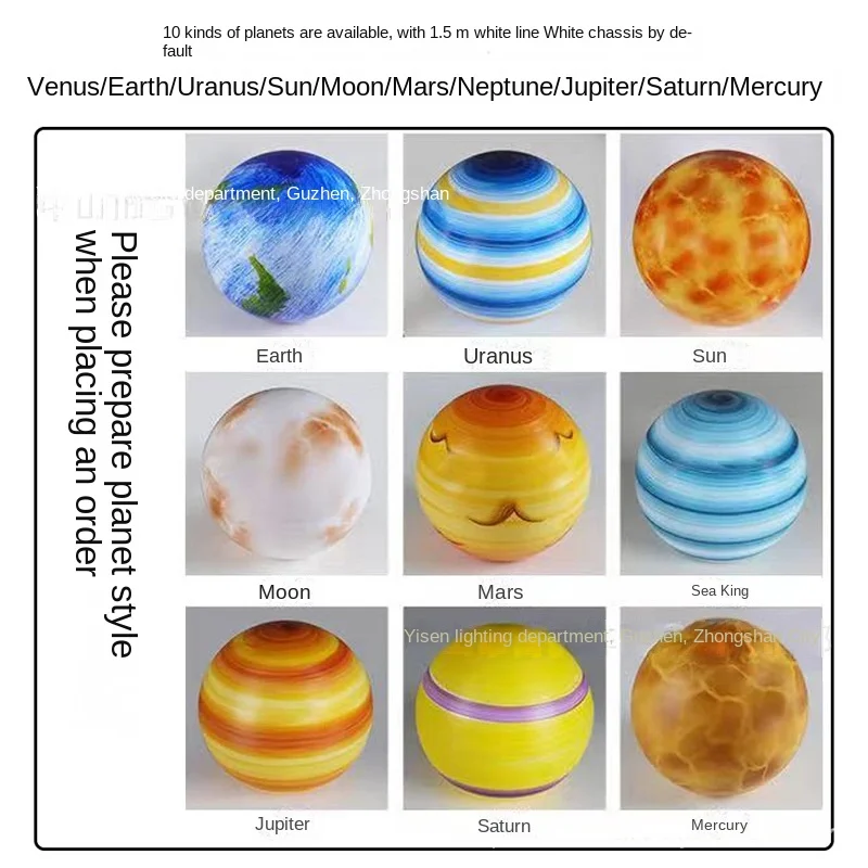 Nordic Planet Pendant Light Creative Pendant Lamp E27 Acrylic Ball Suspension Lamp Children's Room Boy Light ZM1029