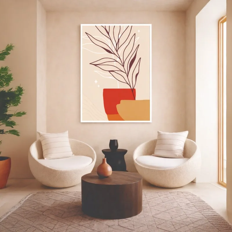 Canvas Canvas Abstract Landscape 60x40cm White Mold