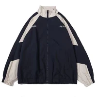 Hip Hop Varsity Jacket Men High Street Patchwork Color Black Windbreaker Coats Women Spring Autumn Thin Fashion College Jackets 1
