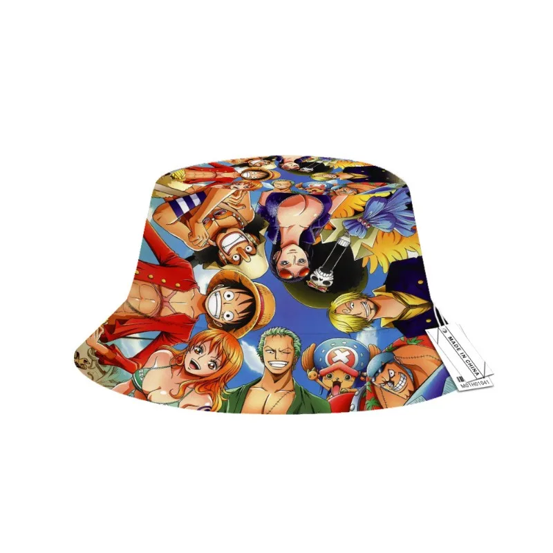 

Cartoon Fisherman Hat One Piece Luffy Zoro Nami Usopp Chopper Peripheral Anime Creative Couple Versatile Outdoor Leisure Sun Hat