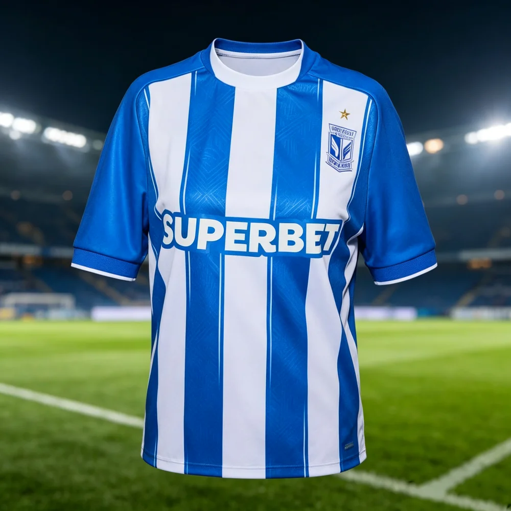 Polen Lech Poznań Fußballtrikot Herren Damen Sport-Komfort-T-Shirt Atmungsaktiv Schnelltrocknend Streetwear Familien-Kinder-T-Shirts