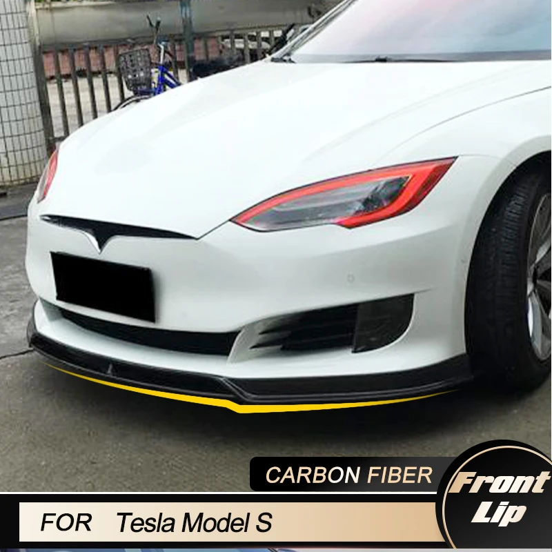 

Car Front Bumper Lip Spoiler For Tesla Model S 70D P85D 90D P100D Sedan 4-Door 2016-2020 Front Lip Chin Protector Carbon Fiber