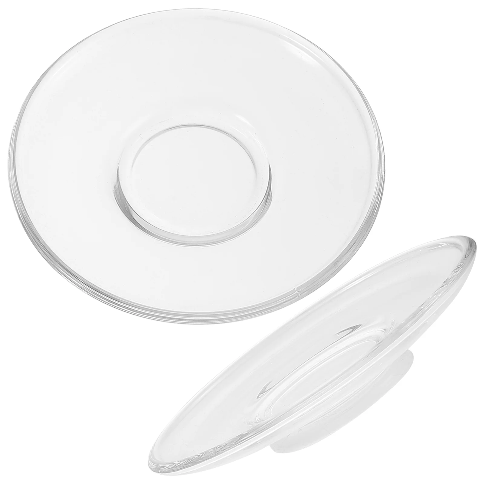 Decorative Tea Saucers Glass Tea Plates Round Coffee Plate Teacup Saucers 4Pcs tea cup