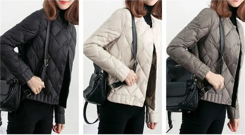 Thin light Down Cotton Jacket Female Short Coat Autumn Parkas New Women's Winter Stand Collar Warm Cotton Jacket