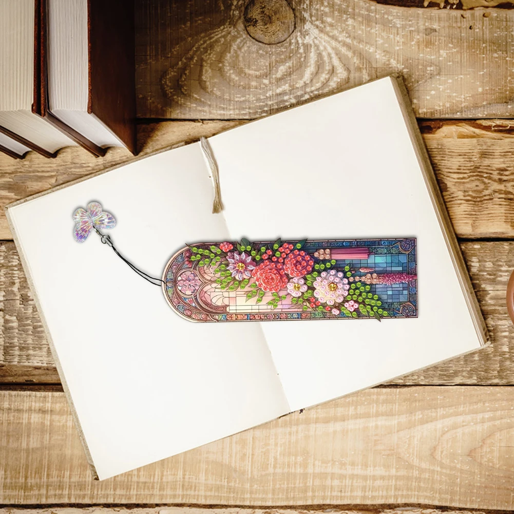 DIY Diamond Bookmark Art Project Kit with Crystal Pendant