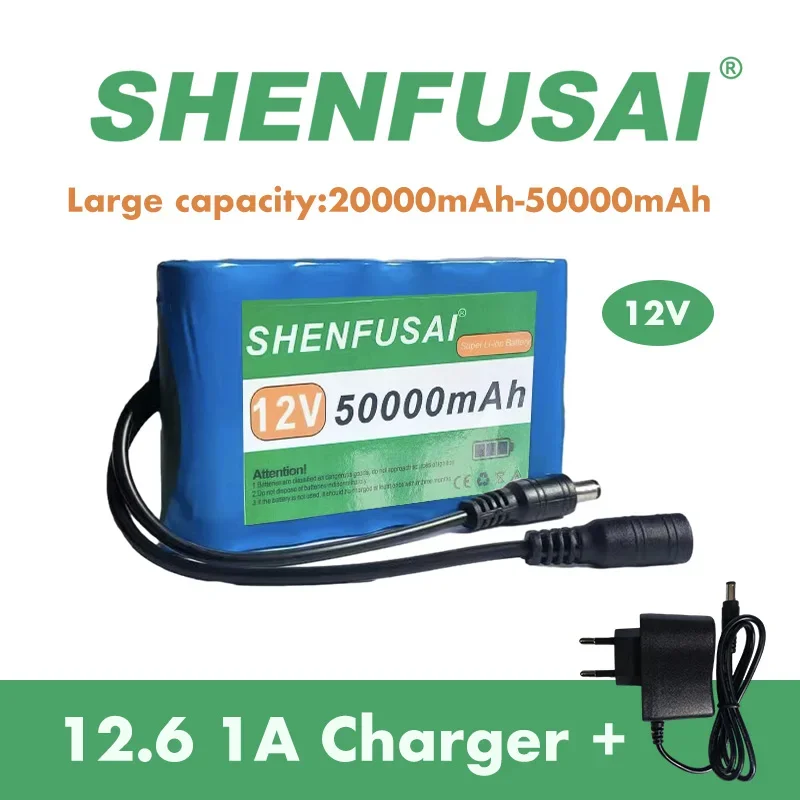 

NEW Portable Super 12V 30000mah Battery Rechargeable Lithium Ion Battery Pack Capacity DC 12.6v 30Ah CCTV Cam Monitor + Charger