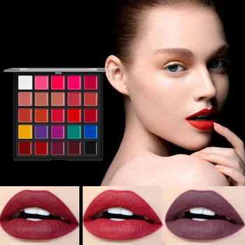 VERONNI 25-Color All-Matte Lip Palette – Highly Pigmented, Smooth & Blendable, 2-in-1 for Lips & Cheeks, Compact Makeup Palette 1