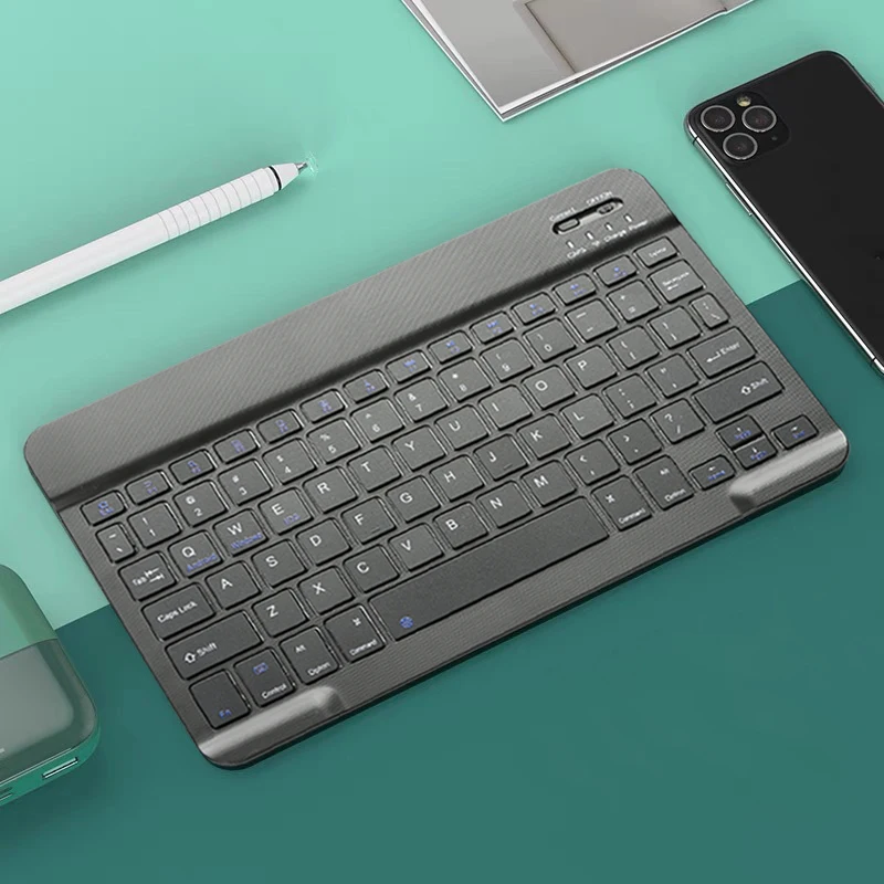 מקלדת אלחוטית תואמת Bluetooth, מקלדת גיימינג אלחוטית נטענת עבור iOS Android Windows סמארטפון iPad PC Laptop