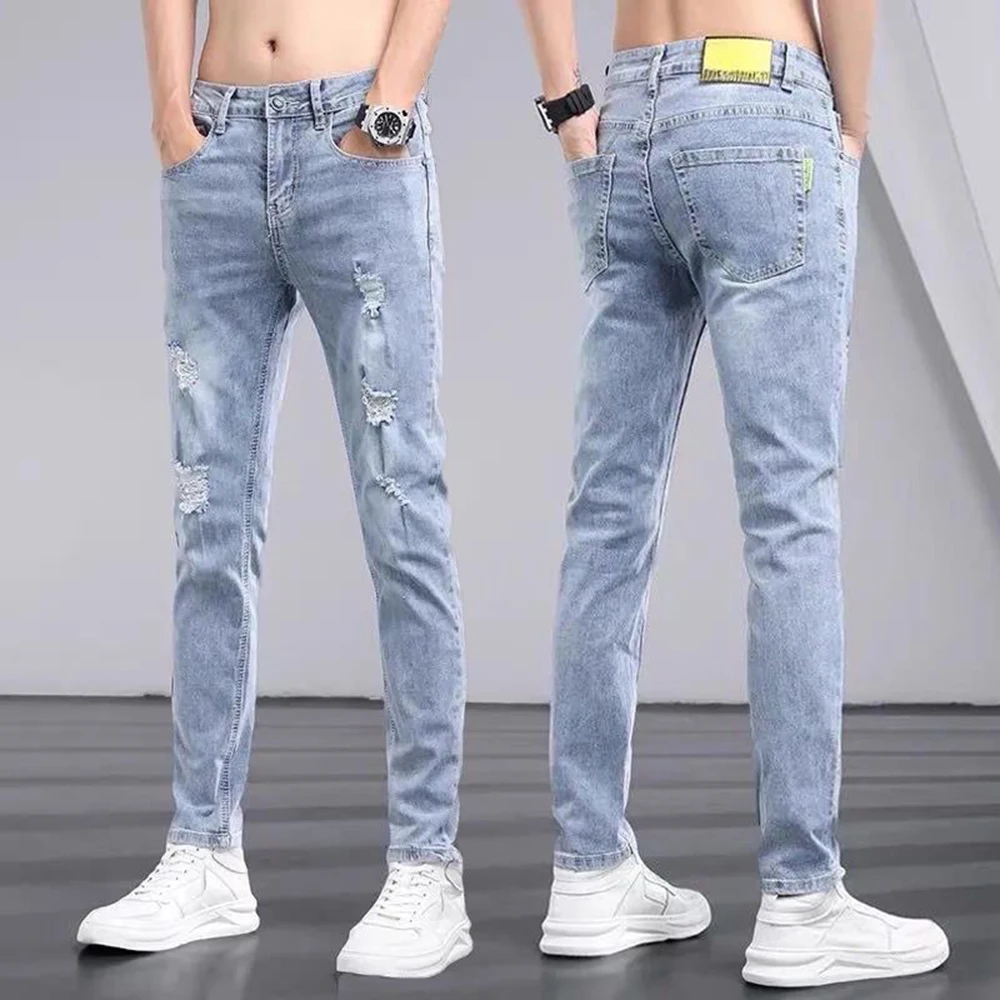 Fashion Youth Invisible Open Crotch Outdoor Sex Jeans Men Ripped Stretch Casual Pants Exoticism Slim Pencil Trousers Trend 3