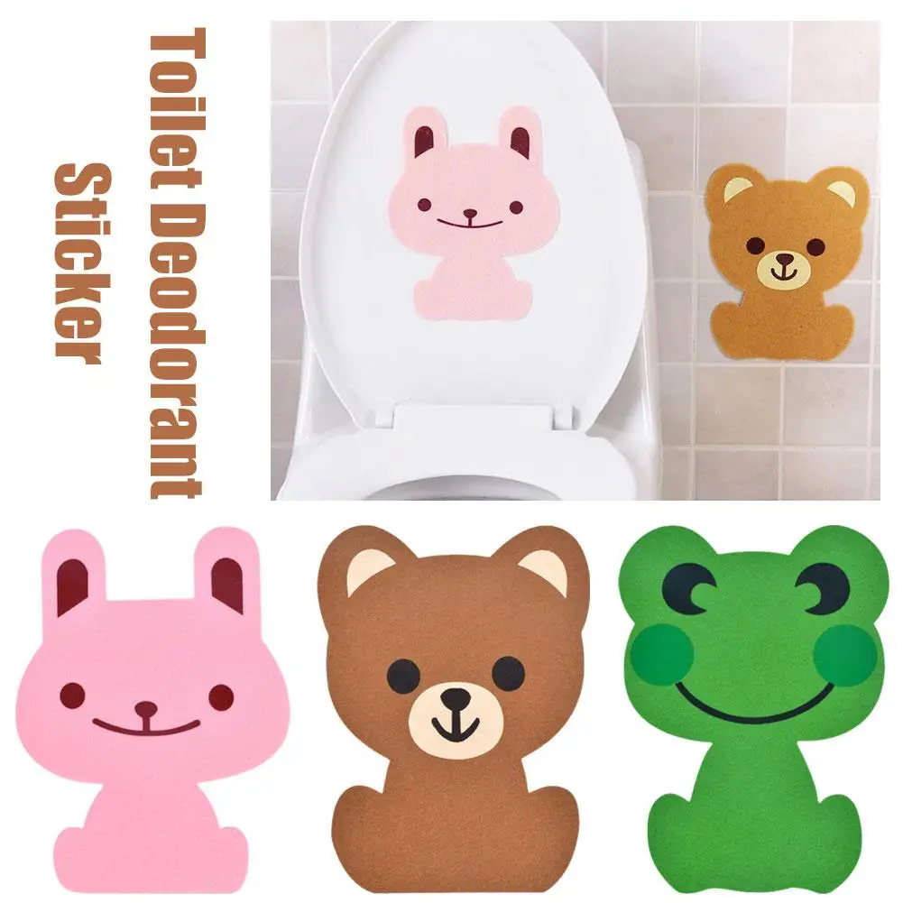 1/3pcs Toilet Deodorant Stickers Odor Elimination Creative Sticker Home Non-woven Cartoon Bathroom Decoration Deodorizing T P7X0