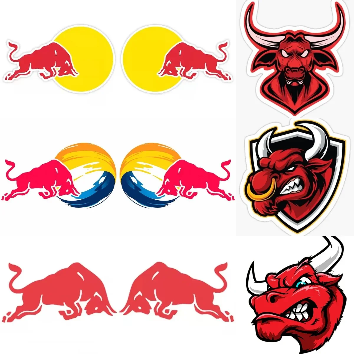 Creatività Bull Pvc Materiale Adesivo Rosso Bicicletta Camion Van Window Car Helmet Racing Moto Wall Room Decalcomania Accessori