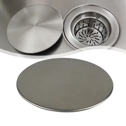 1PCS SUS304 Stainless Steel Sink Decorative Cover Rust-free Drainer Lid For Bathroom Kitchen Garbage Disposal Handle Cap