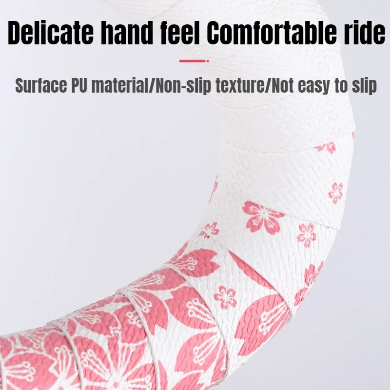Bike Bar Tape Sakura Pattern Road Bicycle Handlebar Cover Comfortable Bike Handles Strap Anti Slip Shock Handles Tape for Gravel bicycle handlebar strap bike handlebar tape bicycle handlebar bicycle grips