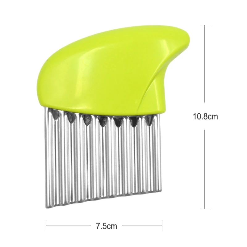 Potato Cutter Crinkle French Fries Cutter Potato Chips Vegetable Slicer Chopper Stainless Steel Wavy Knife Kitchen Accessories