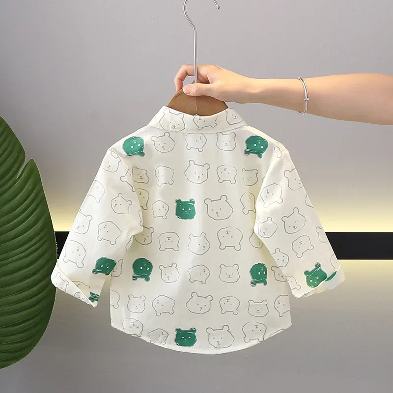 Baby Boys Summer Shirt Thin Long Sleeve Pure Cotton Spring Autumn Wearable Open Cardigan Children's Clothing