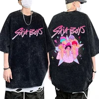 Washed Vintage KPop Demon Hunter Boy Double Sided T-Shirt