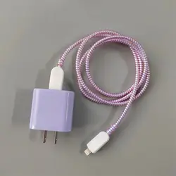 Candy Color Silicone Charger Protective Case - Soft and Stylish Fast Charge Cover (Purple)