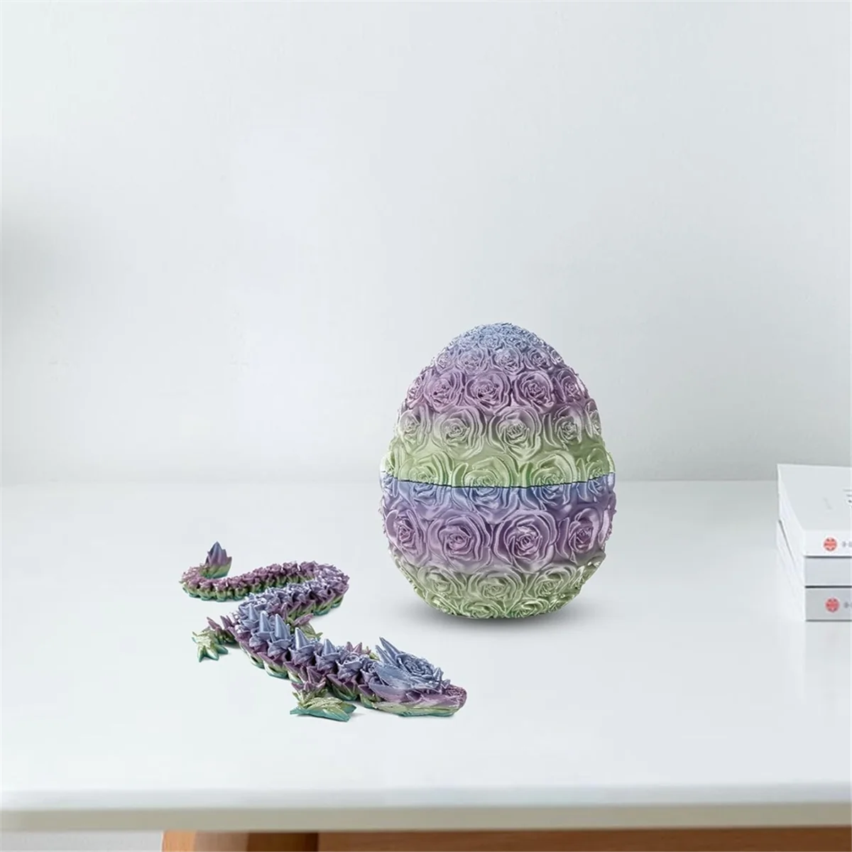 Mother'S Day Gift - 3D Printed Rose Dragon Egg, Rose Dragon Egg Gift for Mom, Articulated Dragon Crystal Dragon Egg 5