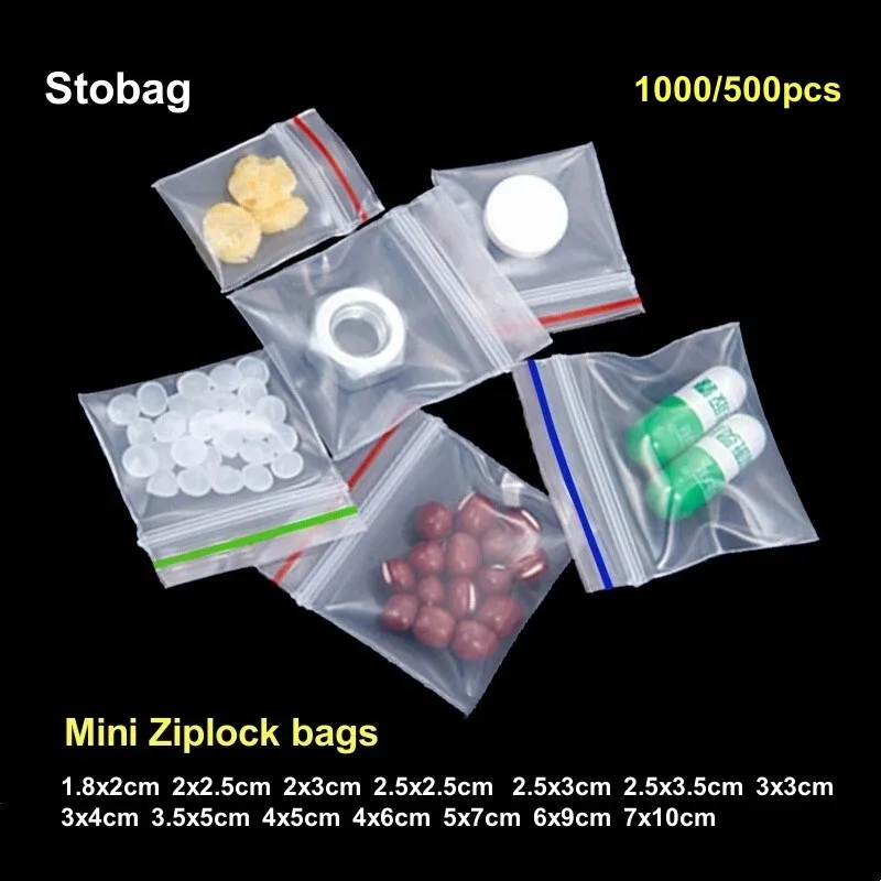StoBag-bolsas de plástico transparente con doble cierre hermético, 50  piezas, selladas, gruesas, impermeables, logotipo al por mayor - AliExpress