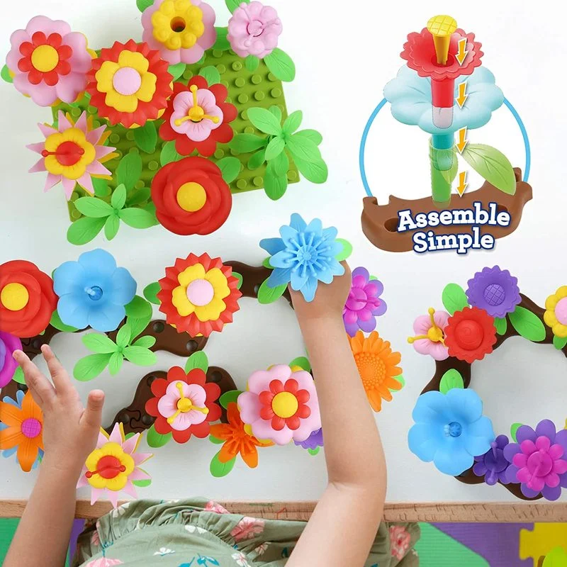 Flower Garden Building Toy for Kids,Growing Flower Blocks Playset for Kids,  DIY Flower Garden Toys,Intelligence Development Creative DIY Assembly Gift