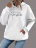 Women's Casual Pullover Hoodie with Letter Print Polyester, Long Sleeve Autumn/Winter Fashion Pullover Sweatshirt 1
