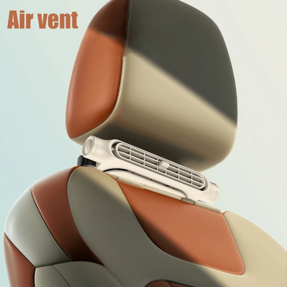 Car Interior Rear Headrest Fan Cooler 3 Speeds Adjustable Car Seat Headrest Fan Air Cooling Fan for Front Rear Seat Passenger