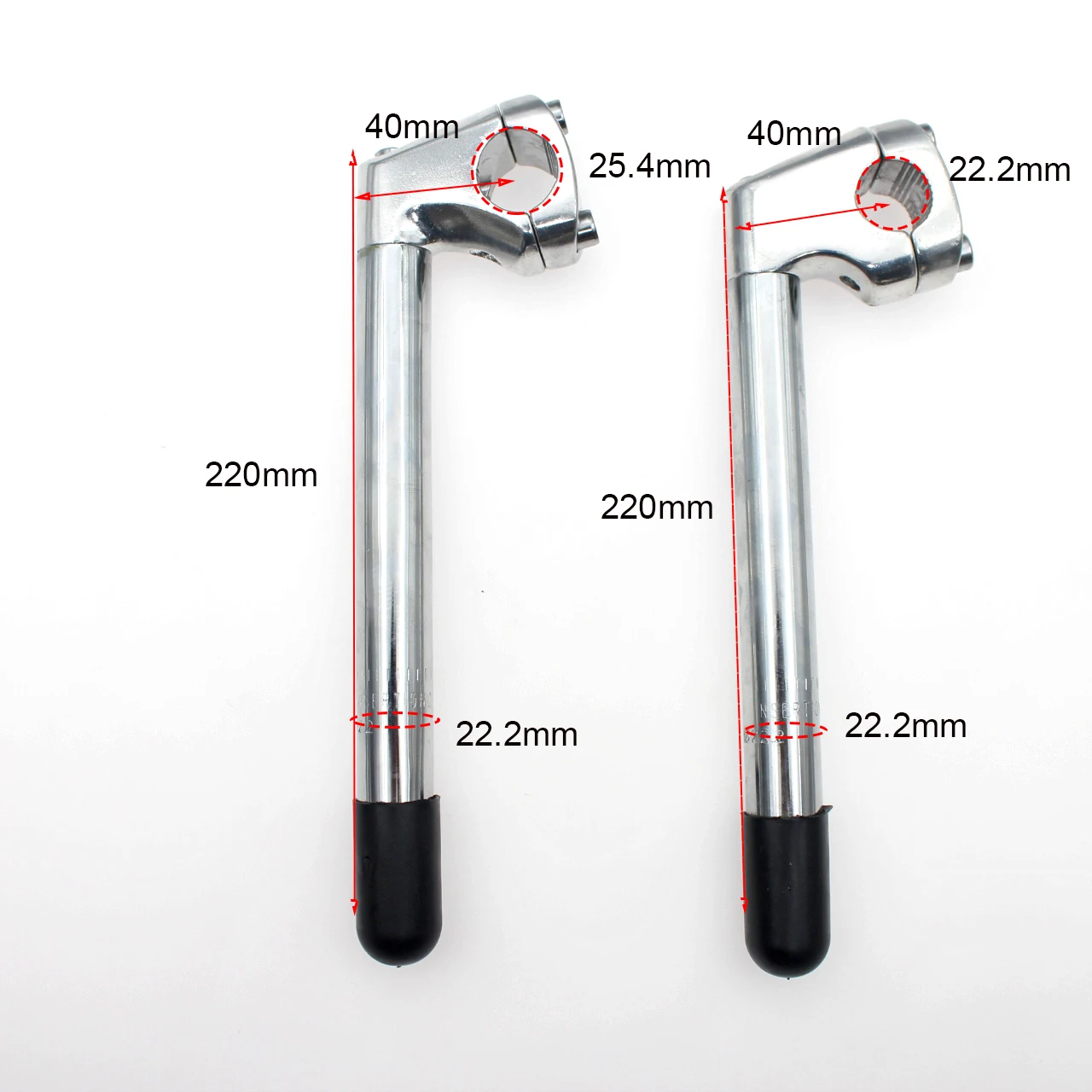 Retro Road Bicycle Handlebar Stem 25.4mm 22.2mm 220mm Fixed Gear