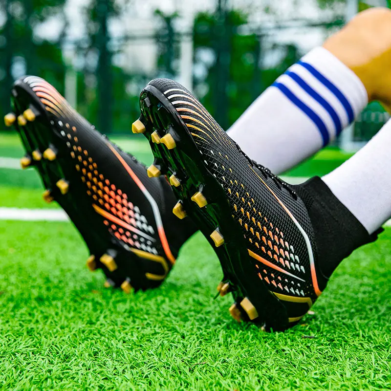 Chuteiras Social 전문 유니섹스 축구화, 긴 스파이크 HG/TF 발목 축구화, 야외 잔디 클리트 축구 풋살