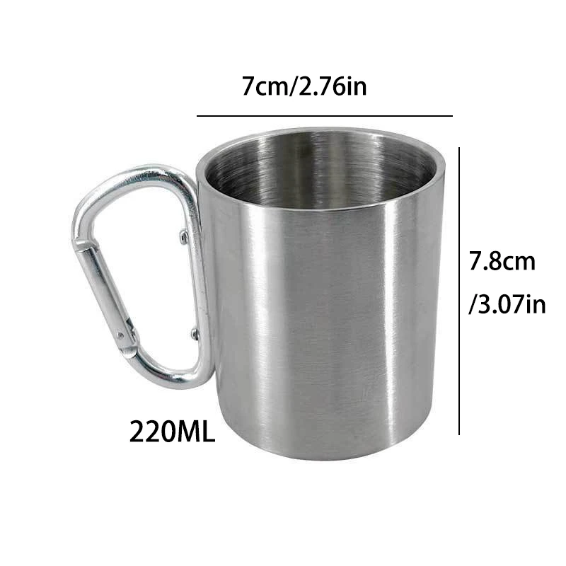 Mountaineering Button Water Cup Portable Stainless Steel 201 Material
