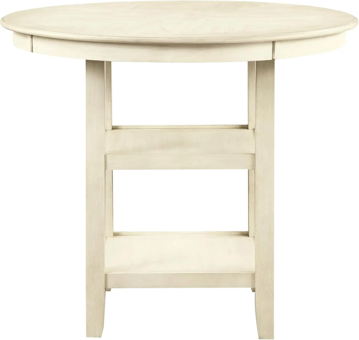 5-Piece Counter Dining Table Set Dining set includes 1 solid wood table with 1 storage shelf and 4 solid wood chairs