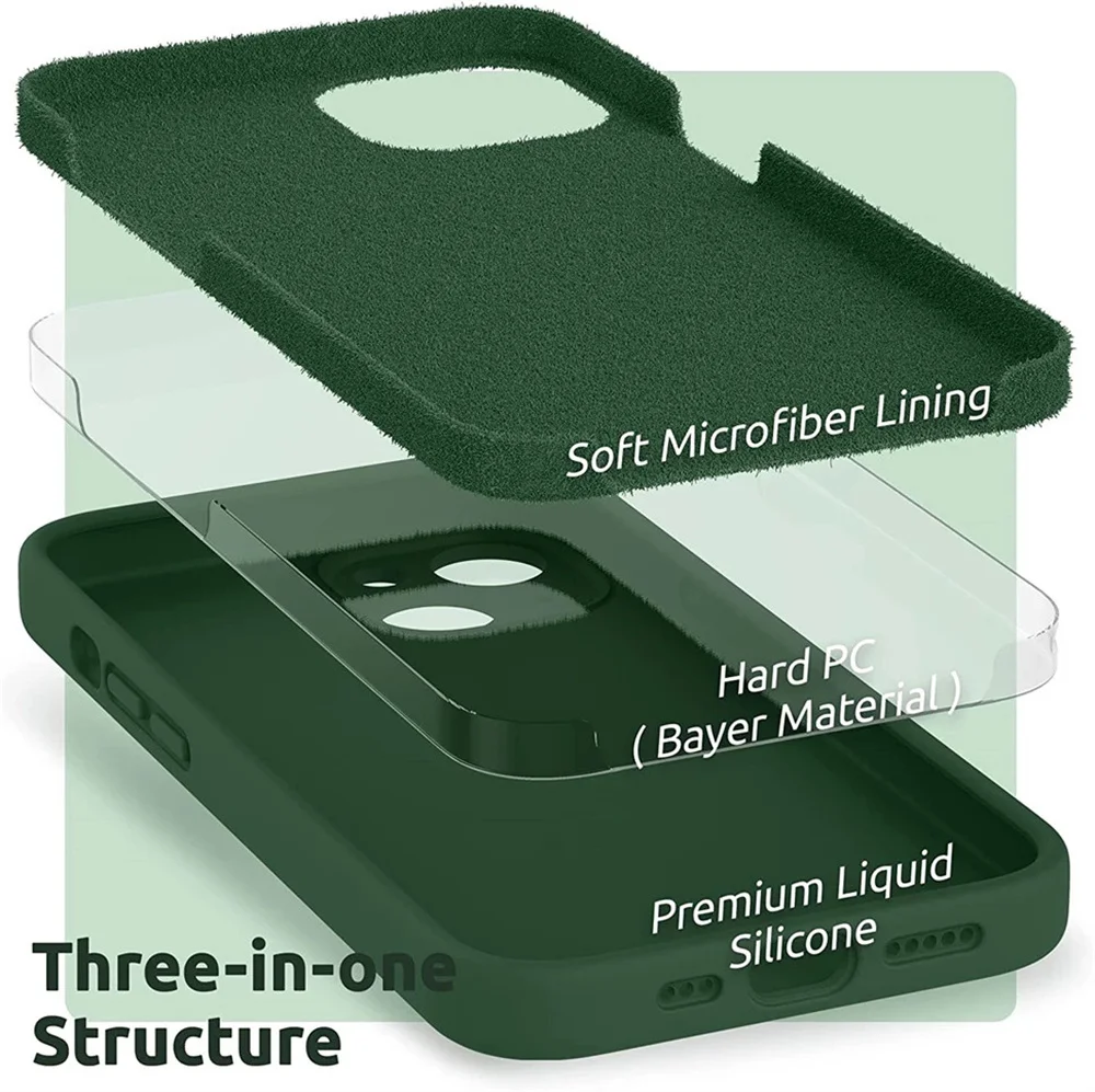 Ultrathin Non-Slip Green Phone Case with Camera Protector Lens