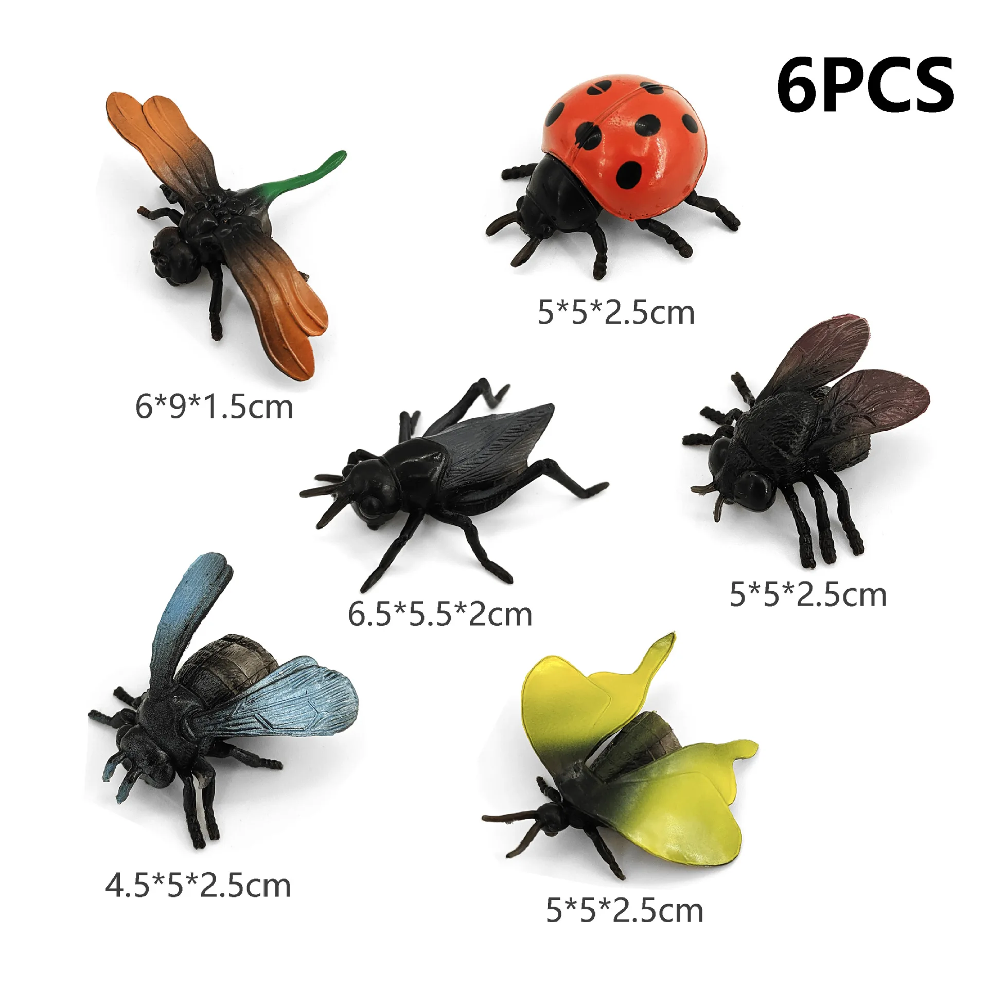6Pcs/Set Simulation Finger Insect Doll Creative Funny Parent-child Interaction Bedtime Storytelling Insect Hand Puppet Props Toy