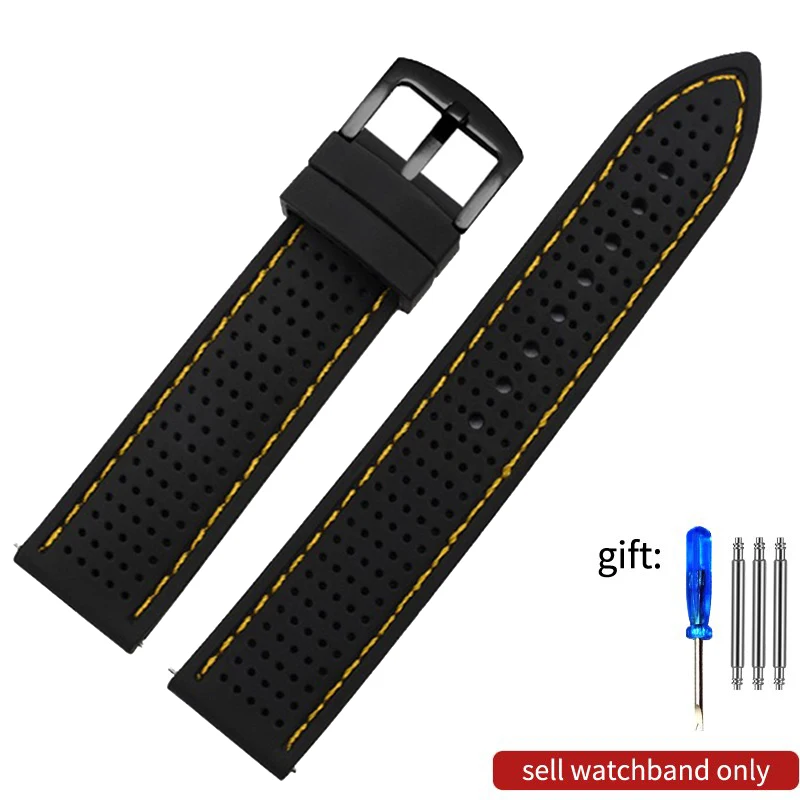 Breathable Soft Silicone Sports Watchband Strap - Universal Size Smartwatch Accessory