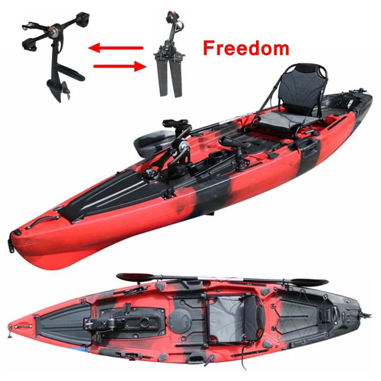 2024PropellerPedalKayaks12ftFastFinFishingBoatDualSystem