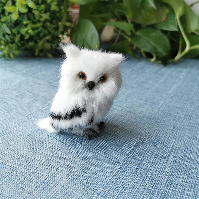Owl Exquisite Miniature Ornament Cute Furry Christmas Bird For Home Decor Gift 5*4.5*7Cm ornament crafts miniature ornament