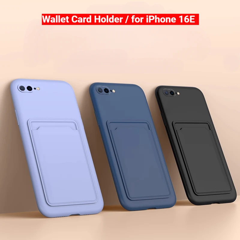 Candy Color Silicone Wallet Card Holder Phone Case - Soft and Stylish Cover
