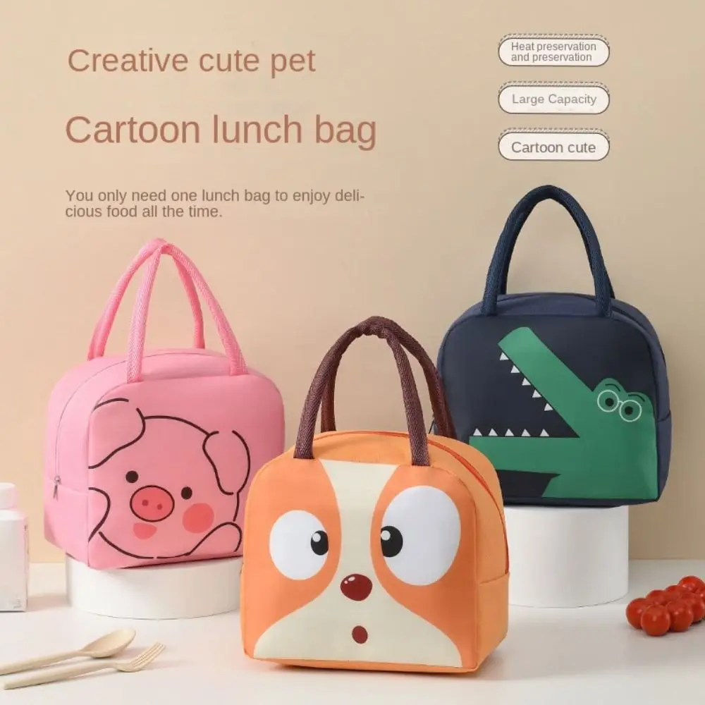 Portable Cartoon Lunch Bag Thermal Thermal Bag Tote Food Small Cooler Oxford Cloth Lunch Box Accessories