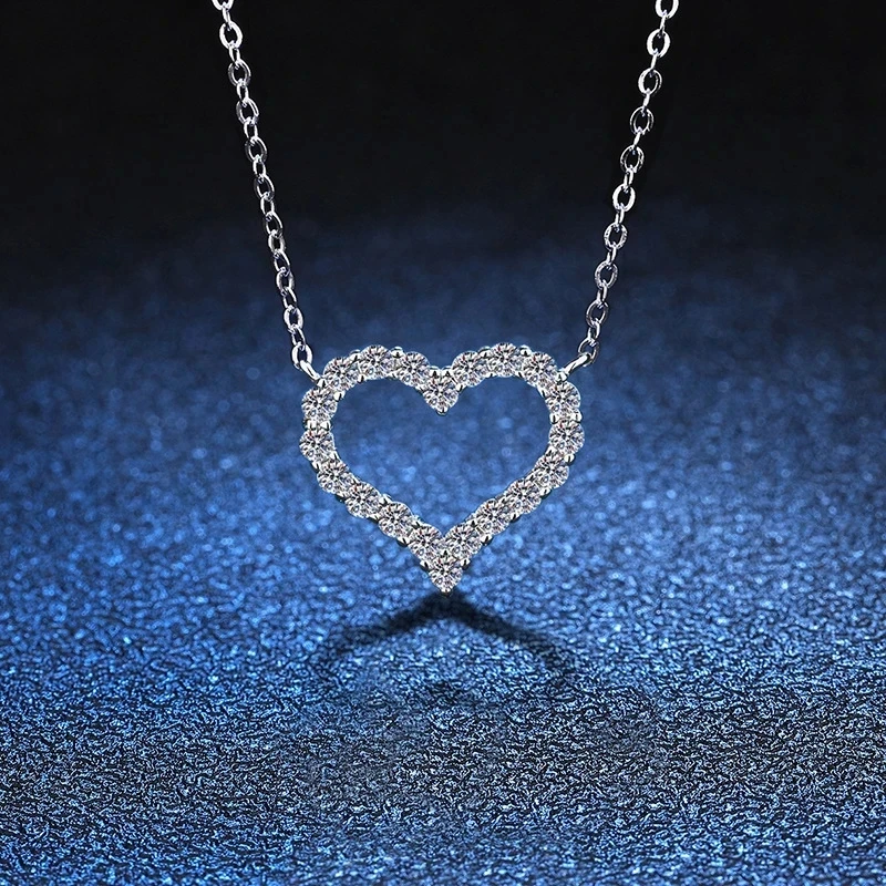 Collana con pendente in zircone a forma di cuore di moda coreana per le donne, collana a catena con temperamento, regalo di gioielli per feste di compleanno_voghion.com