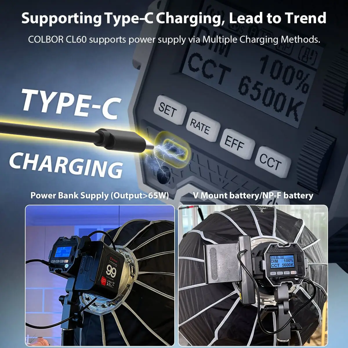 Description Picture 5 of itemCOLBOR CL60 Photography Lighting 2700k-6500k Bi-Color Video Light Camera Photographic Vlogging Kit