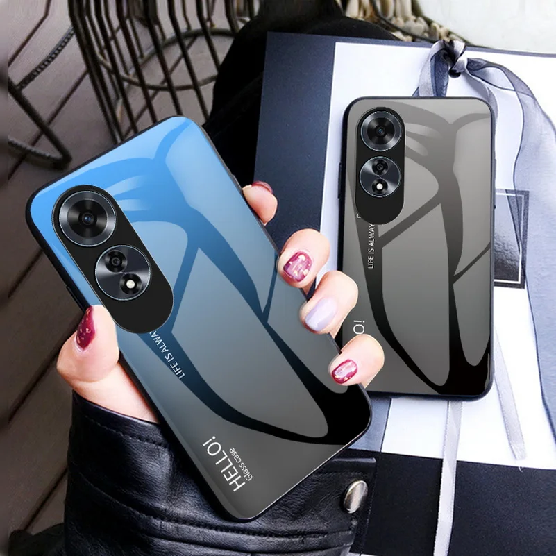 Gradient Tempered Glass Glossy Back Cover