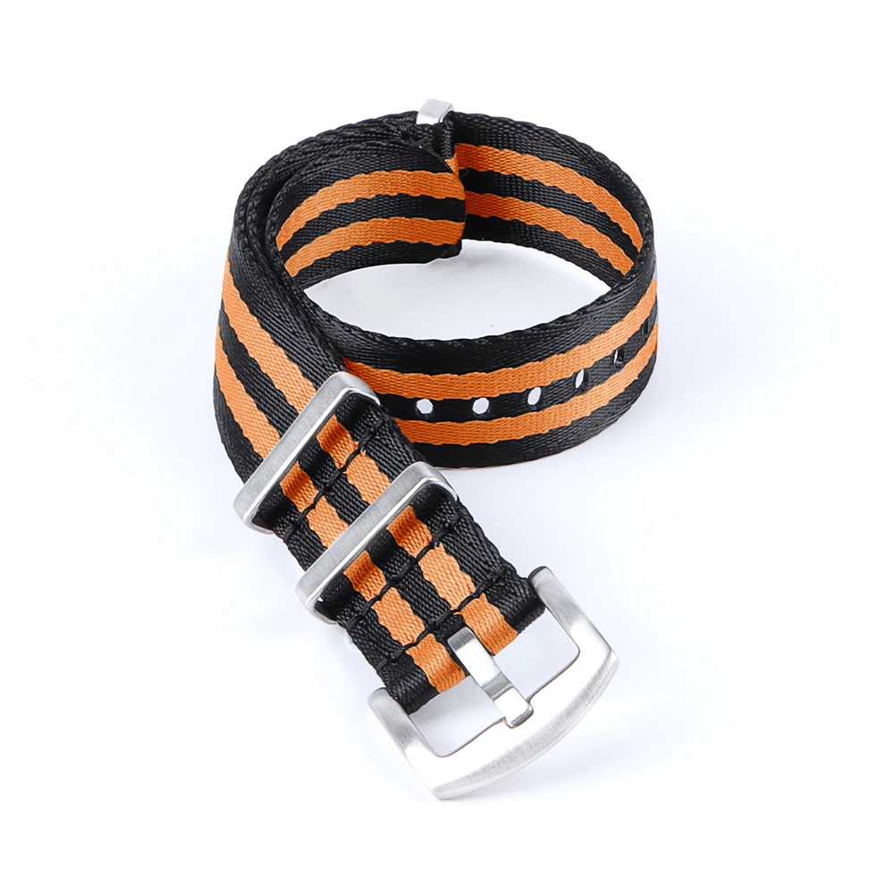 Durable Nylon Fabric Wristband with Stainless Steel Buckle - Available in Multiple Sizes