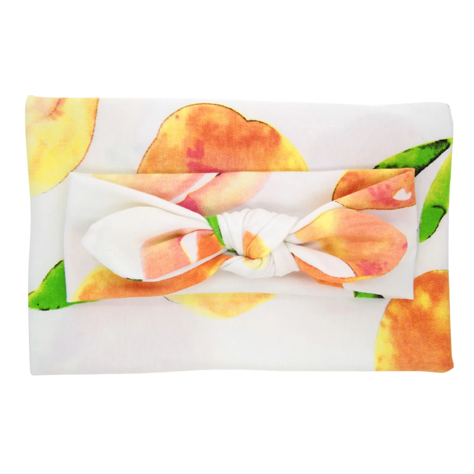 Infant Baby Swaddle Blanket Hat Set For Boy Girl With Floral Newborn Swaddle Receiving Blanket Headband Baby Bows 6-12 Months